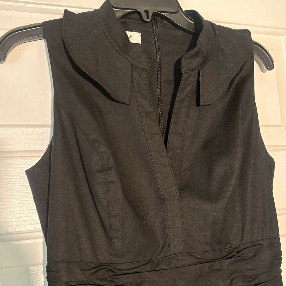 Kay Unger black cotton poplin dress with ruffles, size 4 - Picture 3 of 9